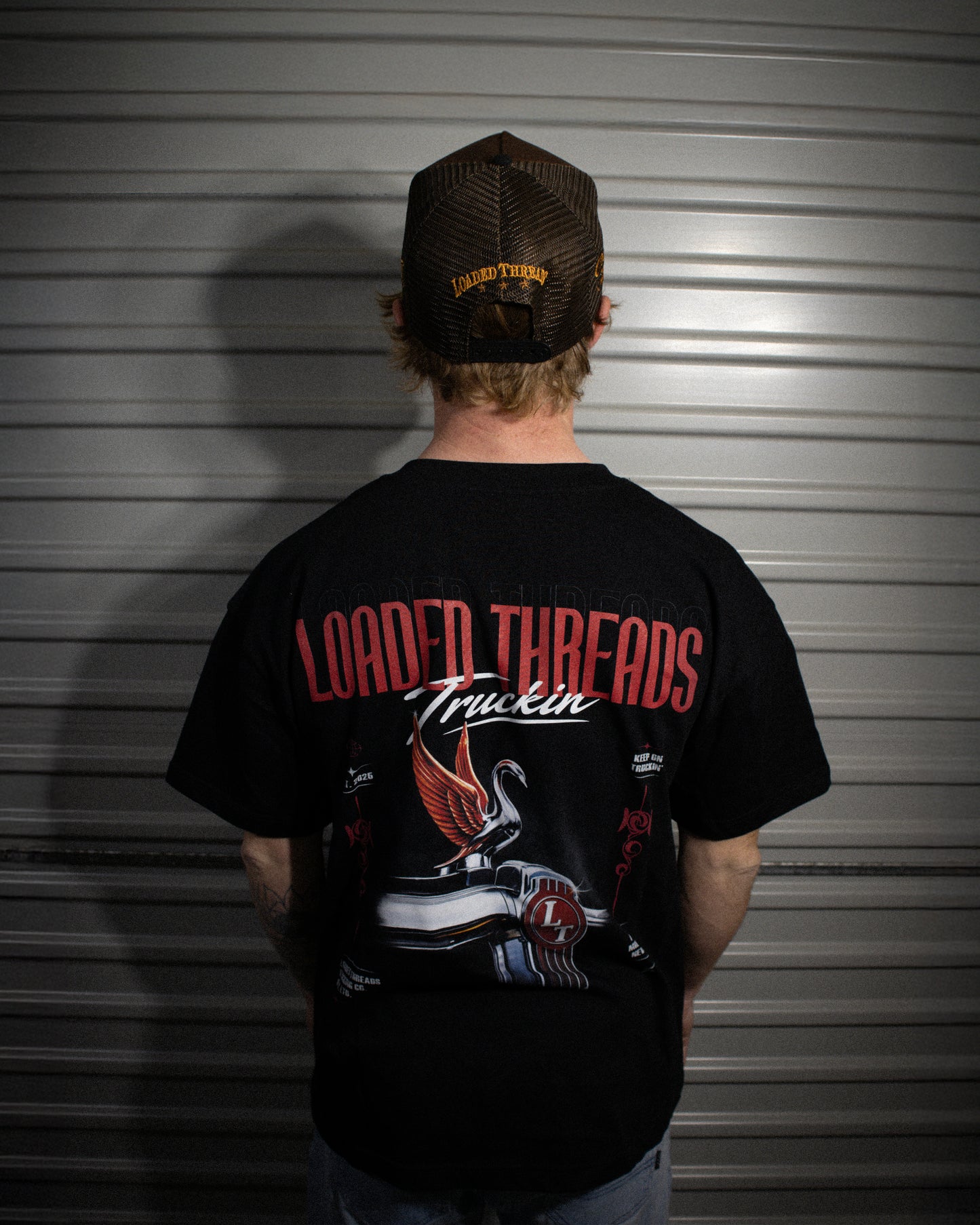 Loaded Threads Truckin (Red/Adults) - T-Shirt