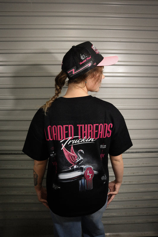 Loaded Threads Truckin (Pink/Adults) - T-Shirt