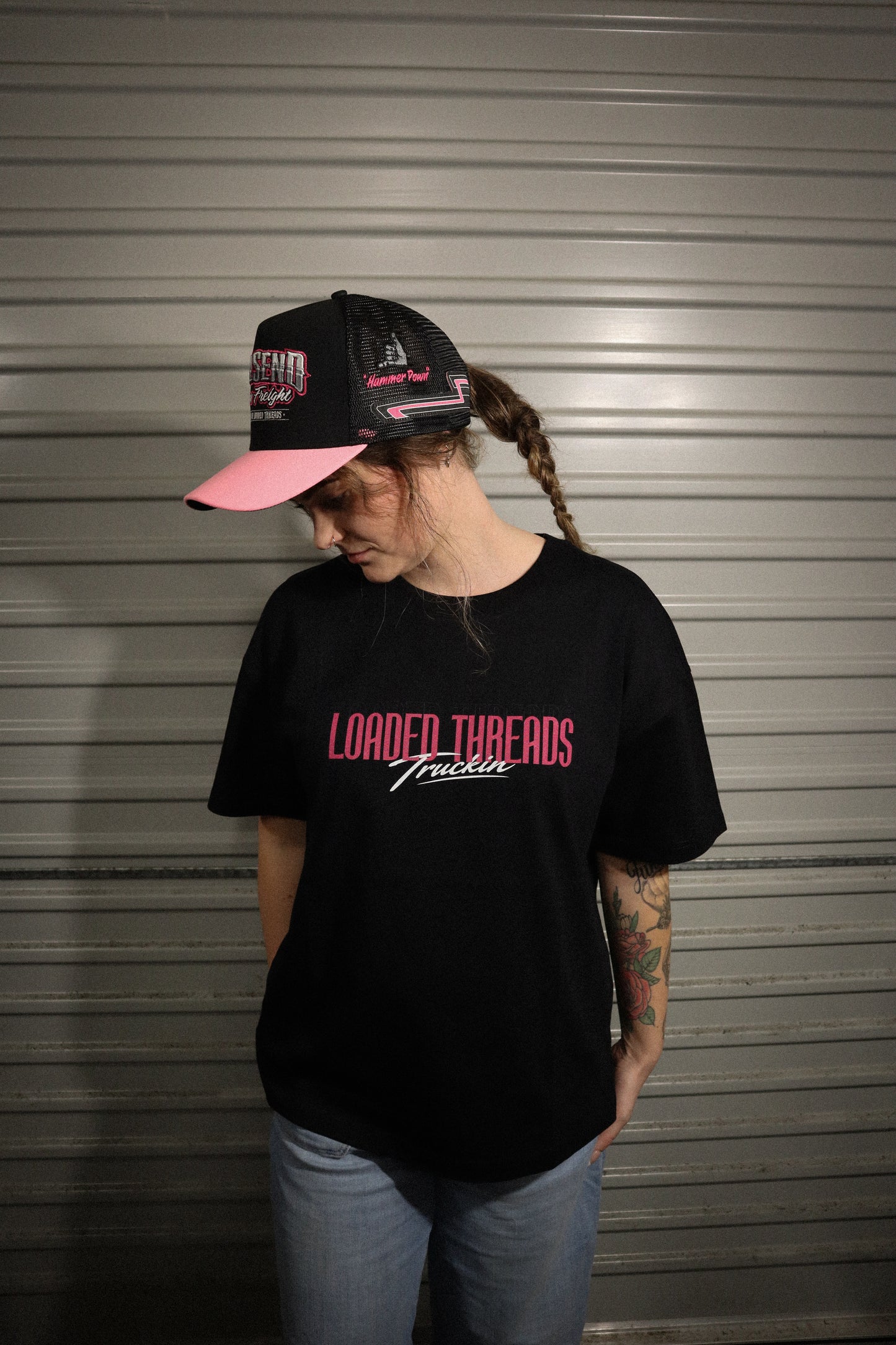 Loaded Threads Truckin (Pink/Adults) - T-Shirt