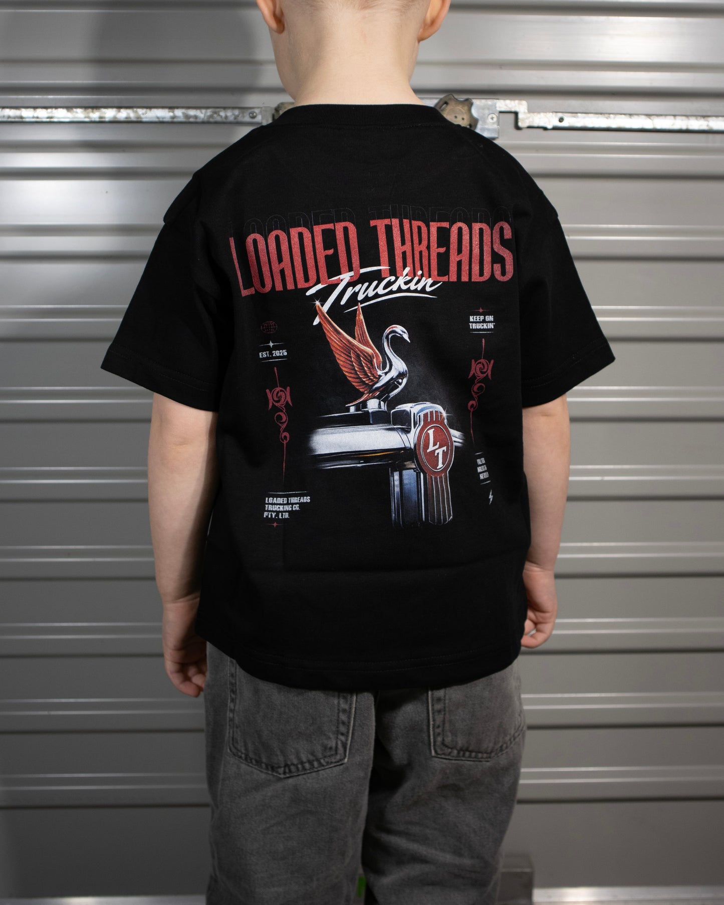 Loaded Threads Truckin (Red/Kids) - T-Shirt