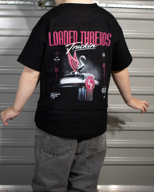 Loaded Threads Truckin (Pink/Kids) - T-Shirt