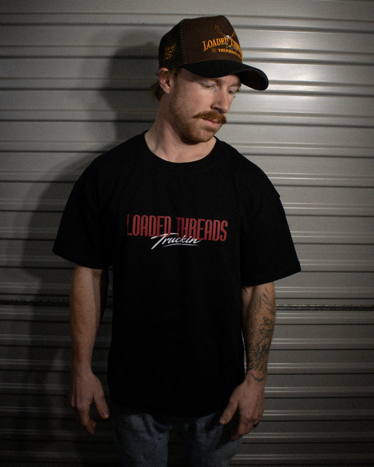 Loaded Threads Truckin (Red/Adults) - T-Shirt